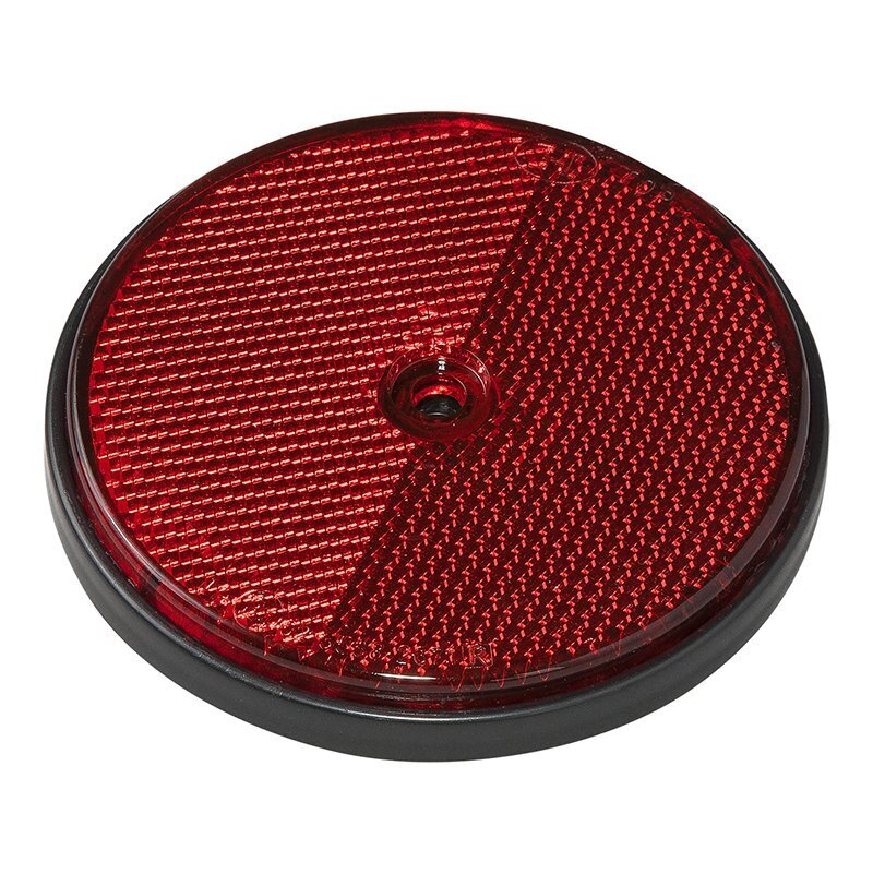 czerwony okrągły odblask do pojazdów użytkowych